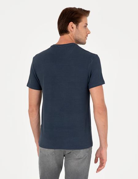 Lacivert Slim Fit Basic Tişört - 50280967010