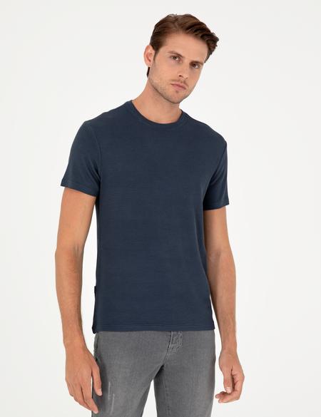 Lacivert Slim Fit Basic Tişört - 50280967010