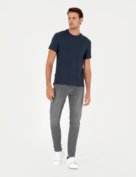 Lacivert Slim Fit Basic Tişört - 50280967010
