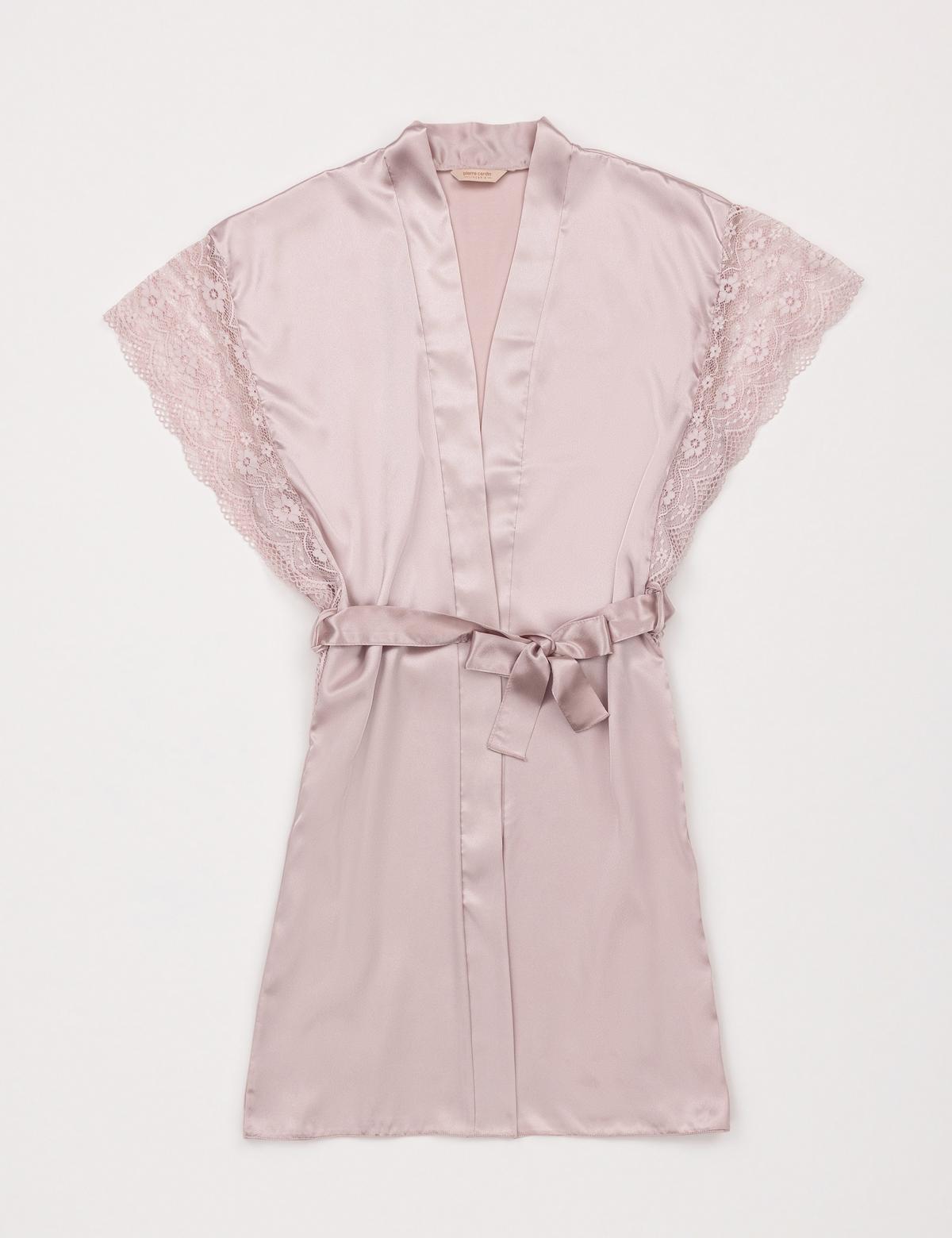 Pudra Saten Gecelik & Sabahlık Takım - 50303855002