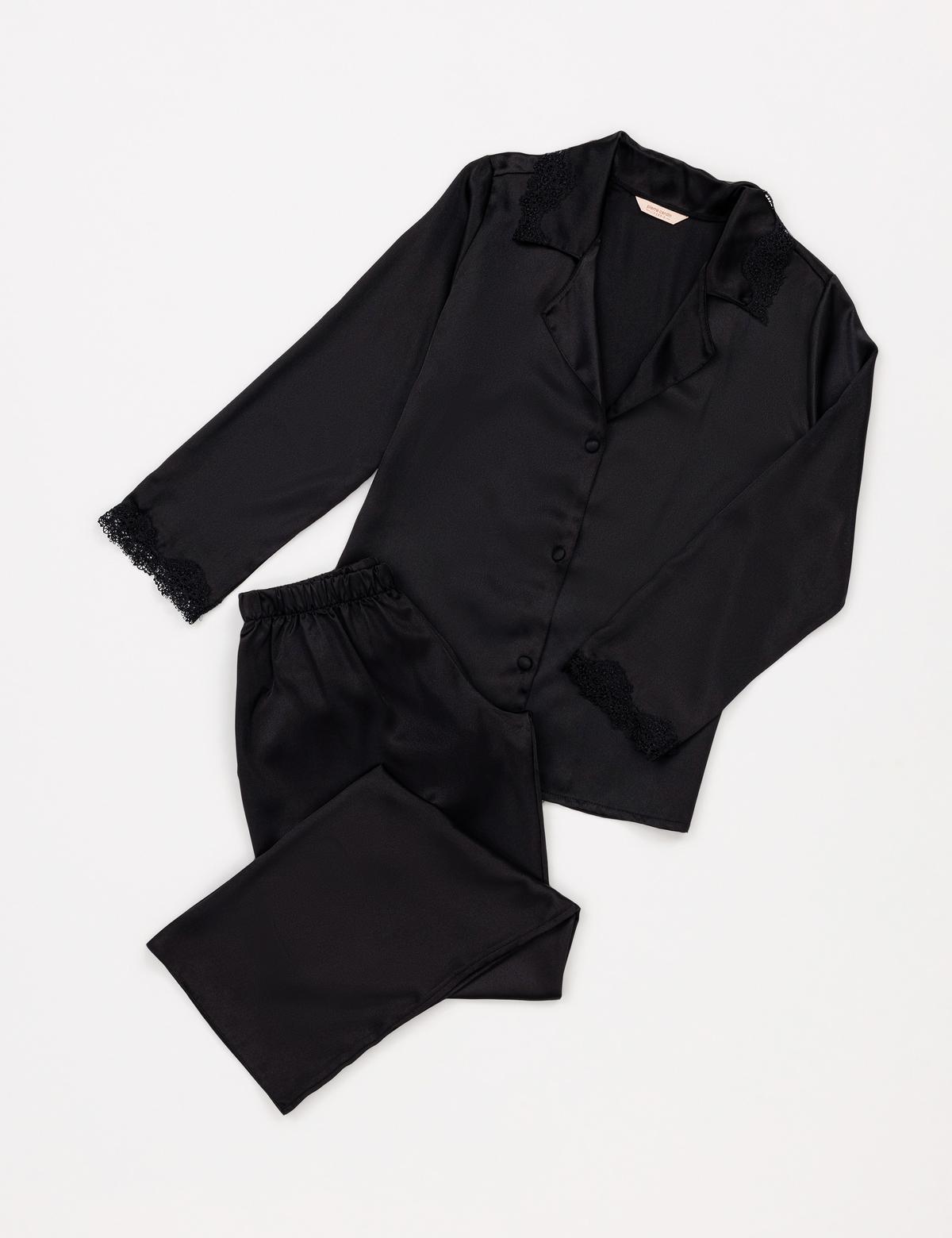 Siyah Saten 6'lı Çeyiz Seti - 50303798012