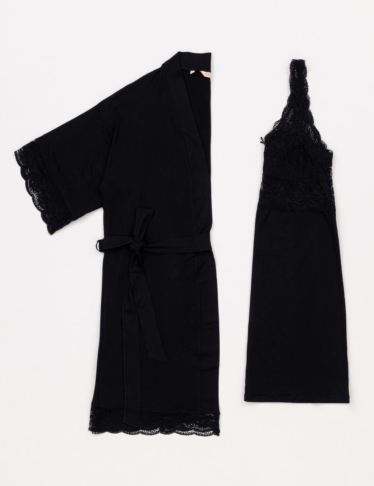 Siyah Gecelik & Sabahlık Takım