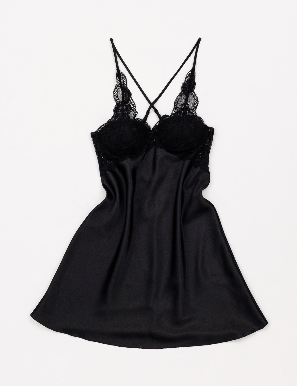 Siyah Saten 4'lü Çeyiz Seti - 50303821024