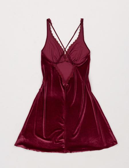 Bordo Kadife Gecelik - 50303902005