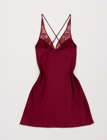 Bordo Saten Gecelik - 50303901001