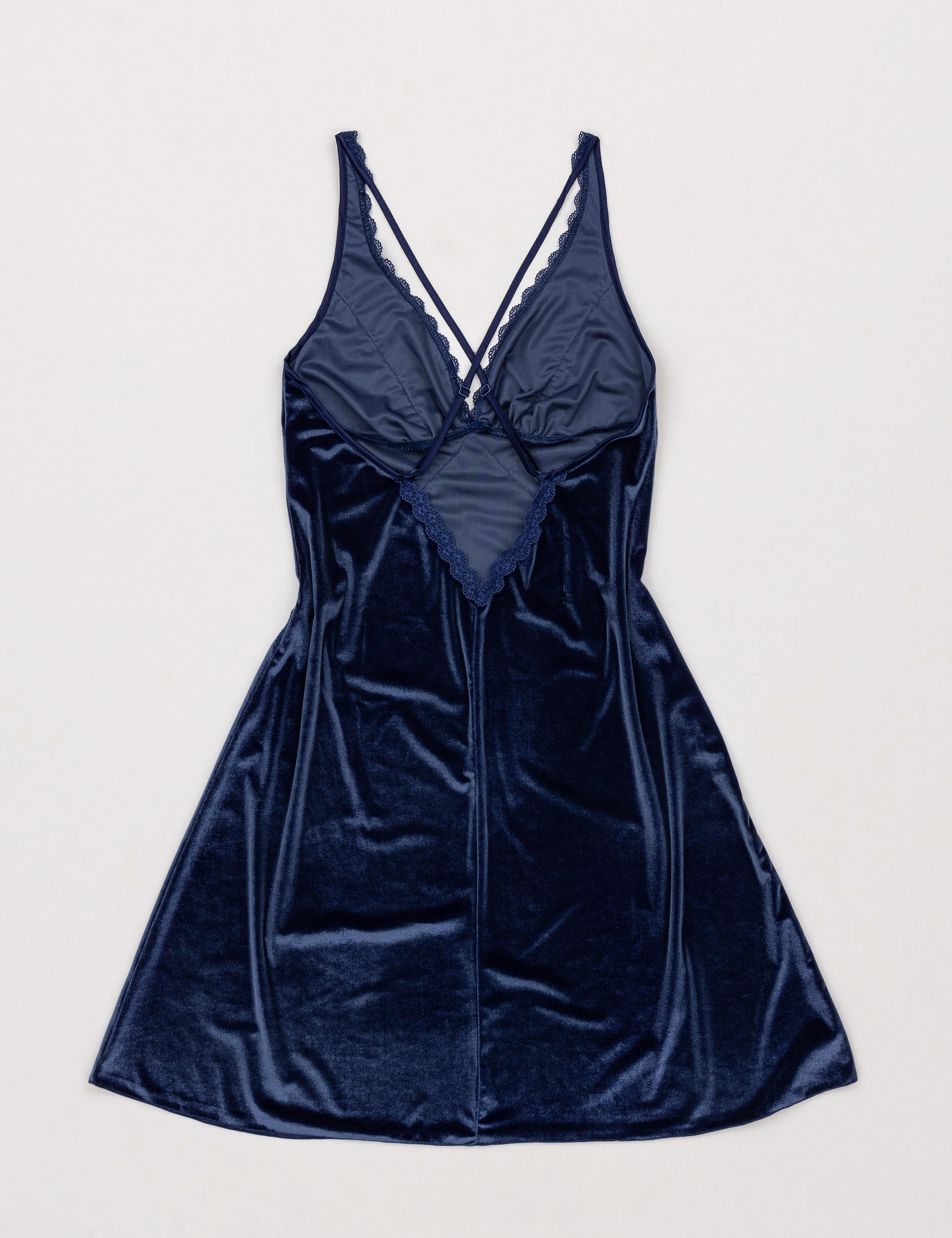 Lacivert Kadife Gecelik