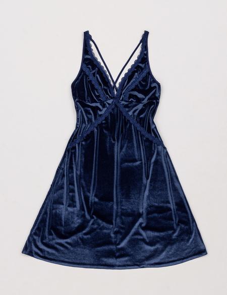 Lacivert Kadife Gecelik - 50303902014