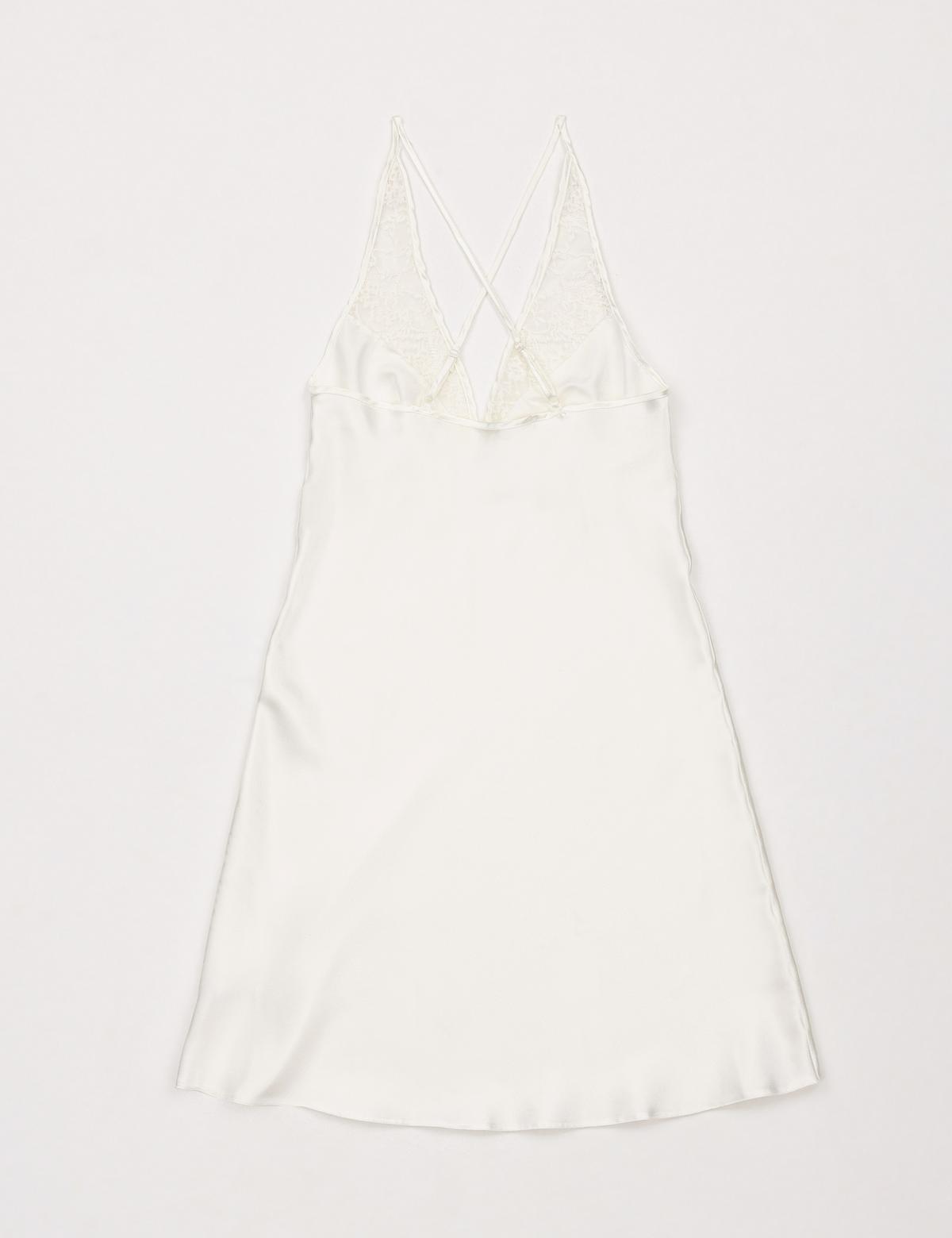 Ekru Saten Gecelik - 50303901002