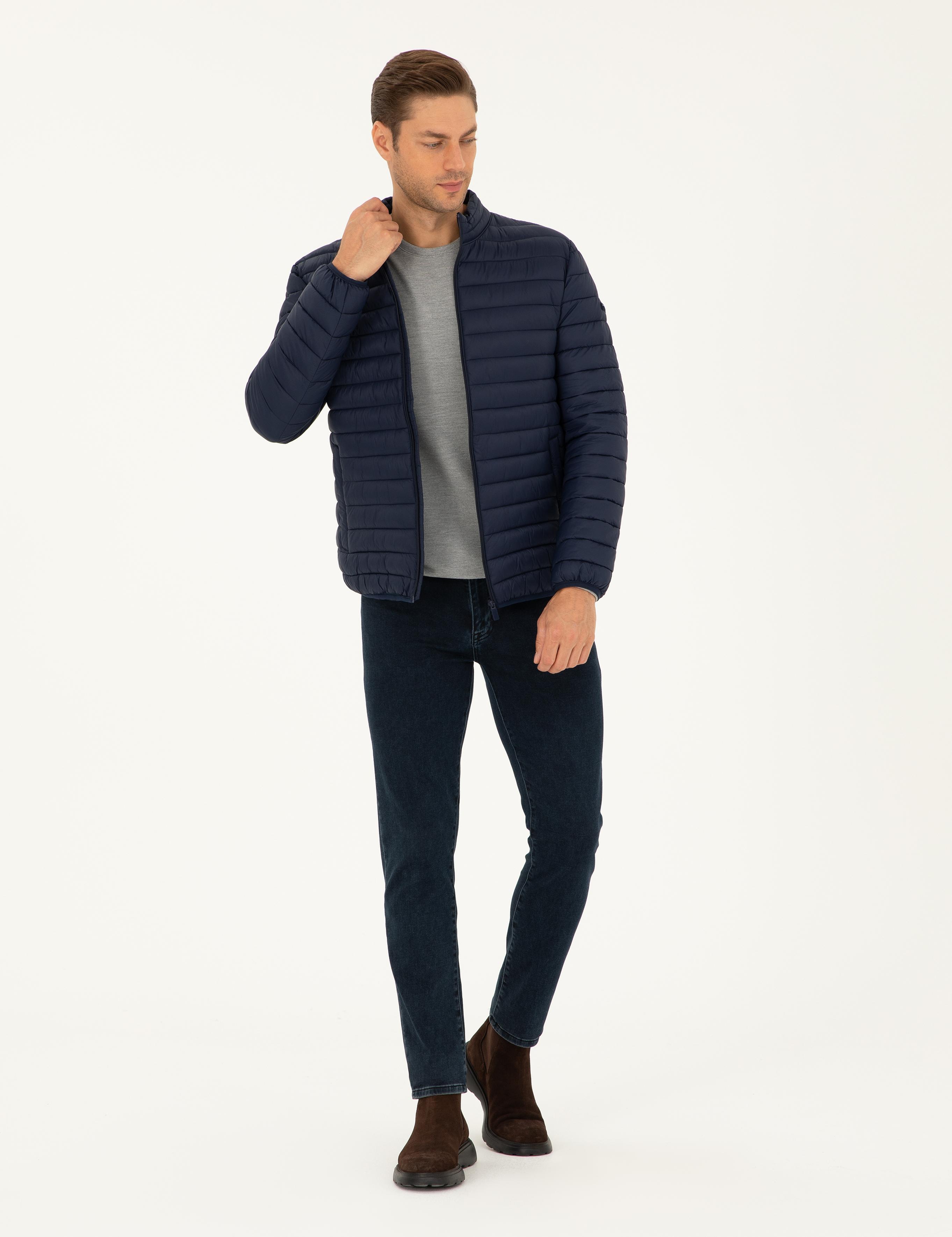 Lacivert Kapitone Spor Mont