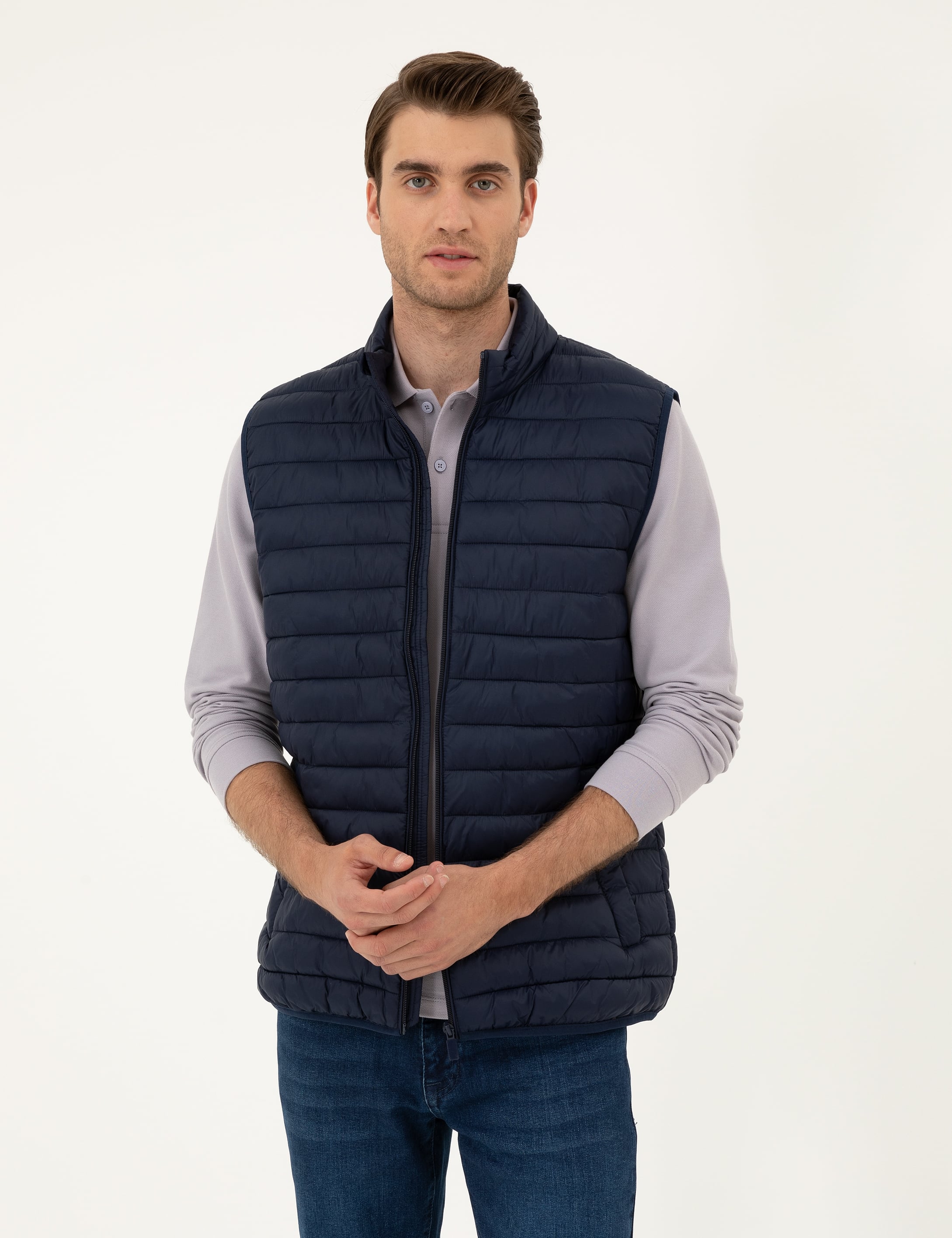 Lacivert Dolgulu Ultra Hafif Şişme Yelek