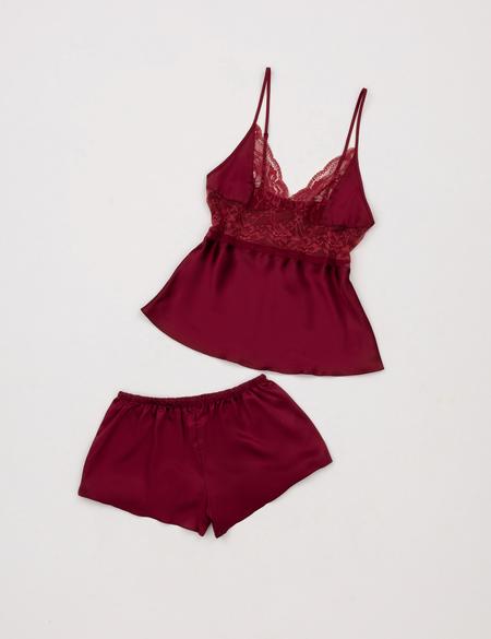 Bordo Saten 4'lü Çeyiz Seti - 50303849009