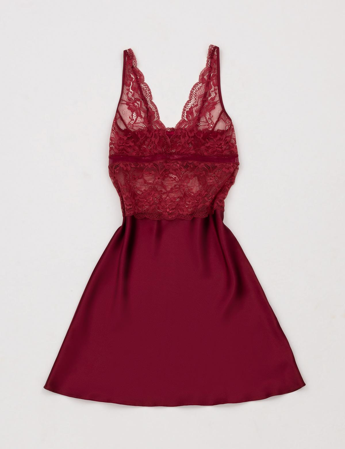 Bordo Saten 4'lü Çeyiz Seti - 50303849009