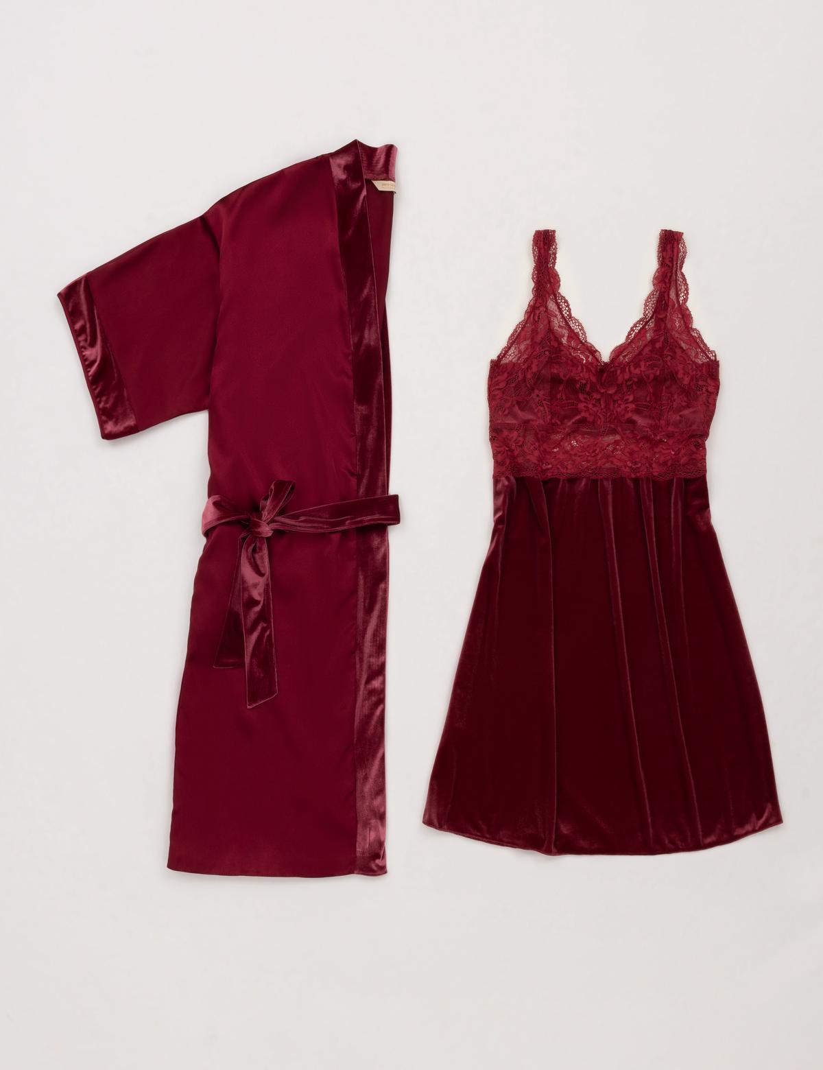 Bordo Gecelik & Sabahlık Takım