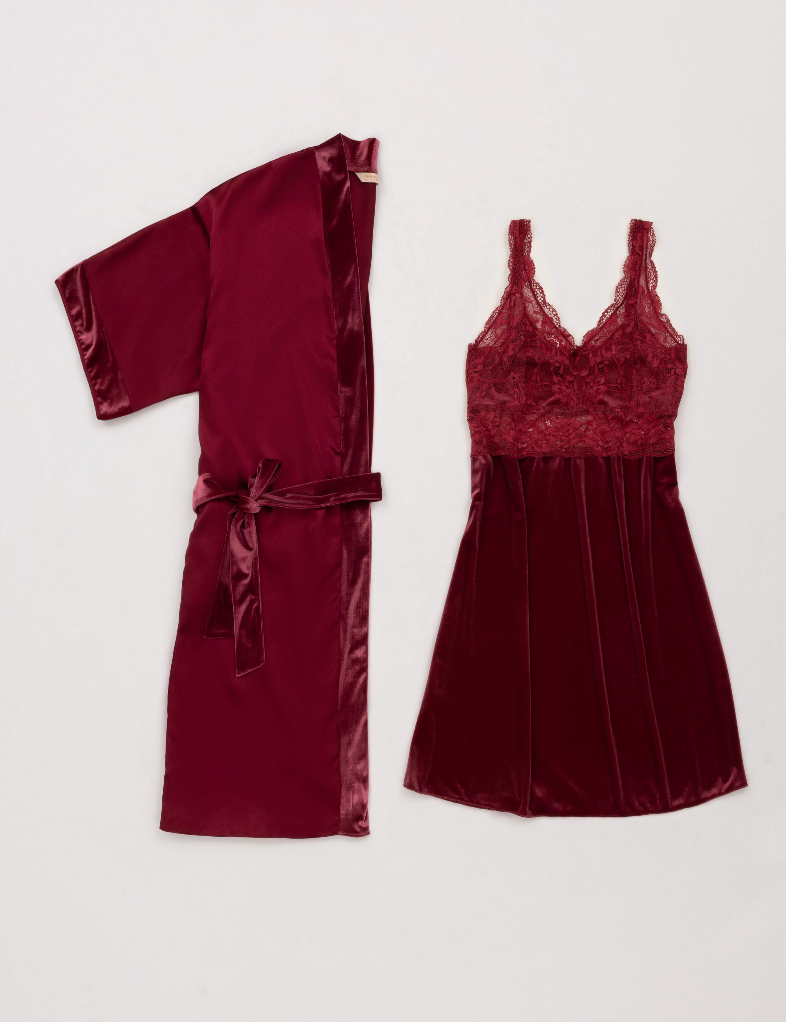 Bordo Gecelik & Sabahlık Takım