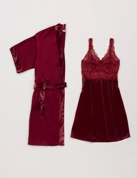 Bordo Gecelik & Sabahlık Takım - 50303854013