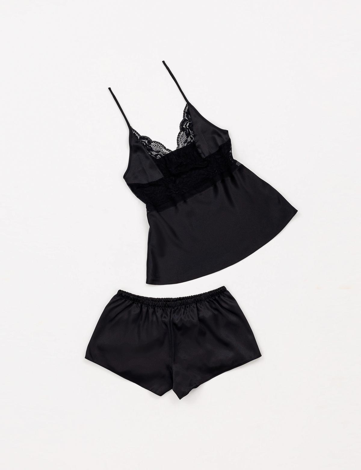 Siyah Saten 4'lü Çeyiz Seti - 50303849003