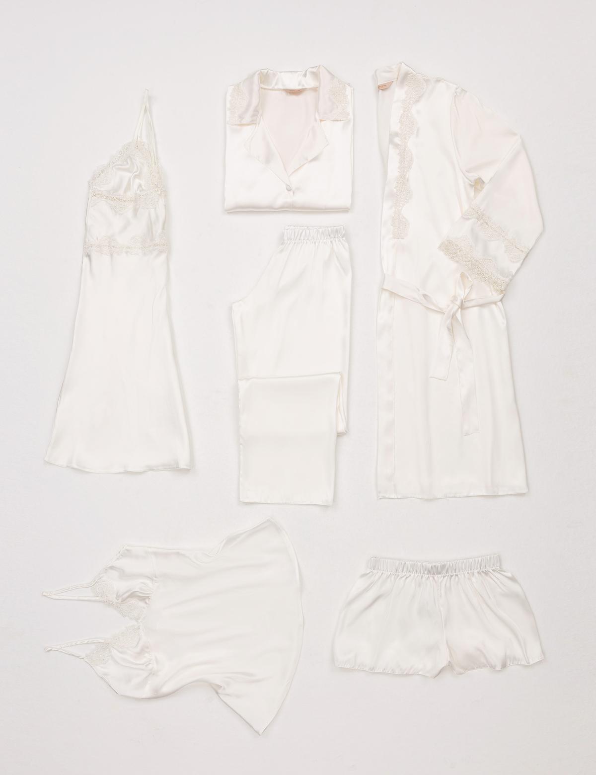 Ekru Saten 6'lı Çeyiz Seti