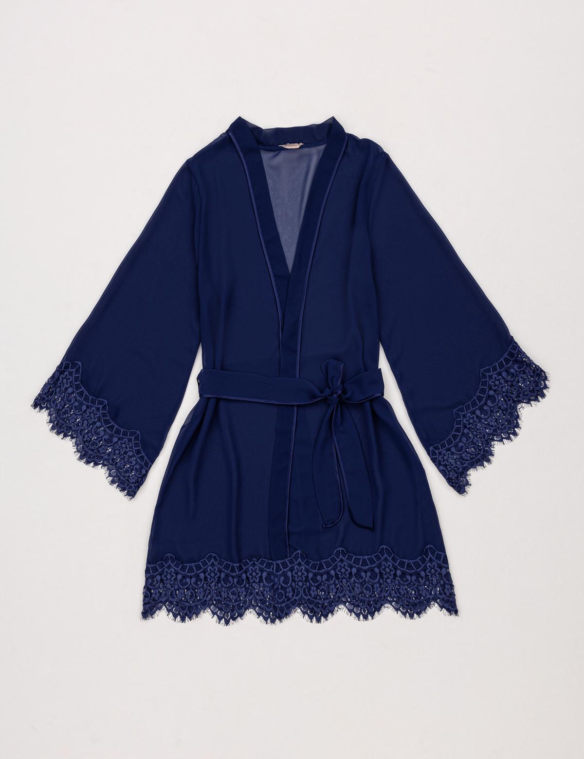 Lacivert Saten 4'lü Çeyiz Seti - 50303821021