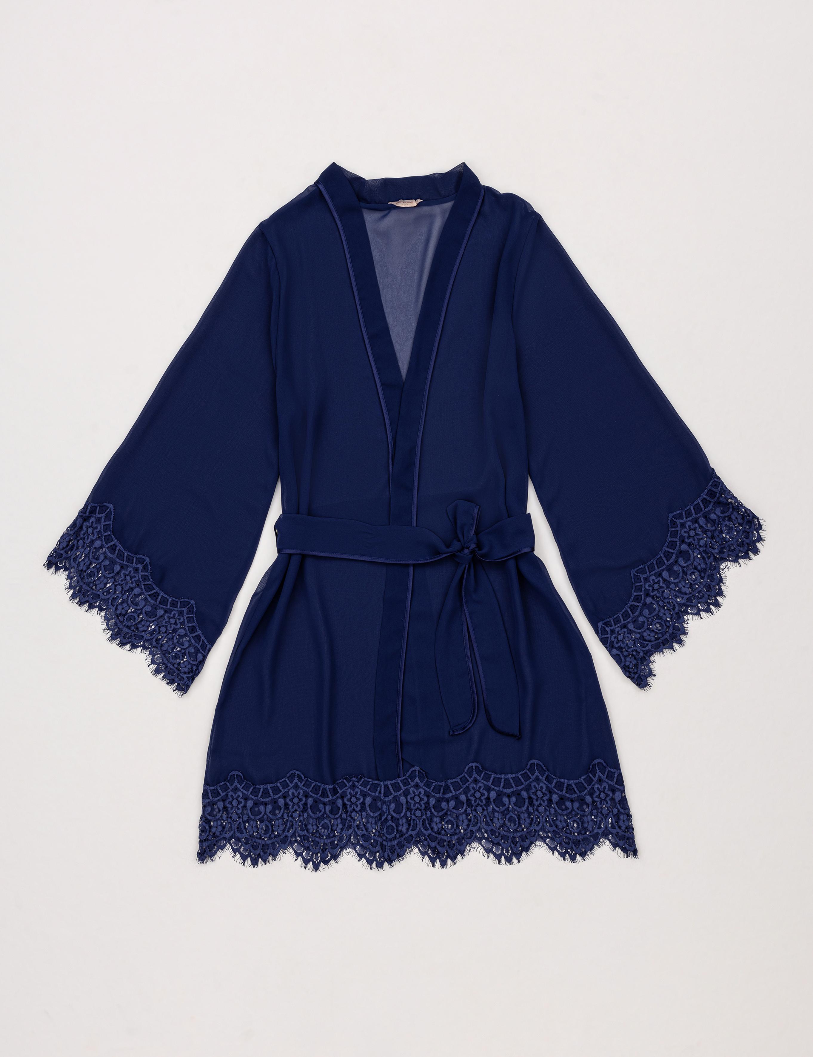 Lacivert Saten 4'lü Çeyiz Seti