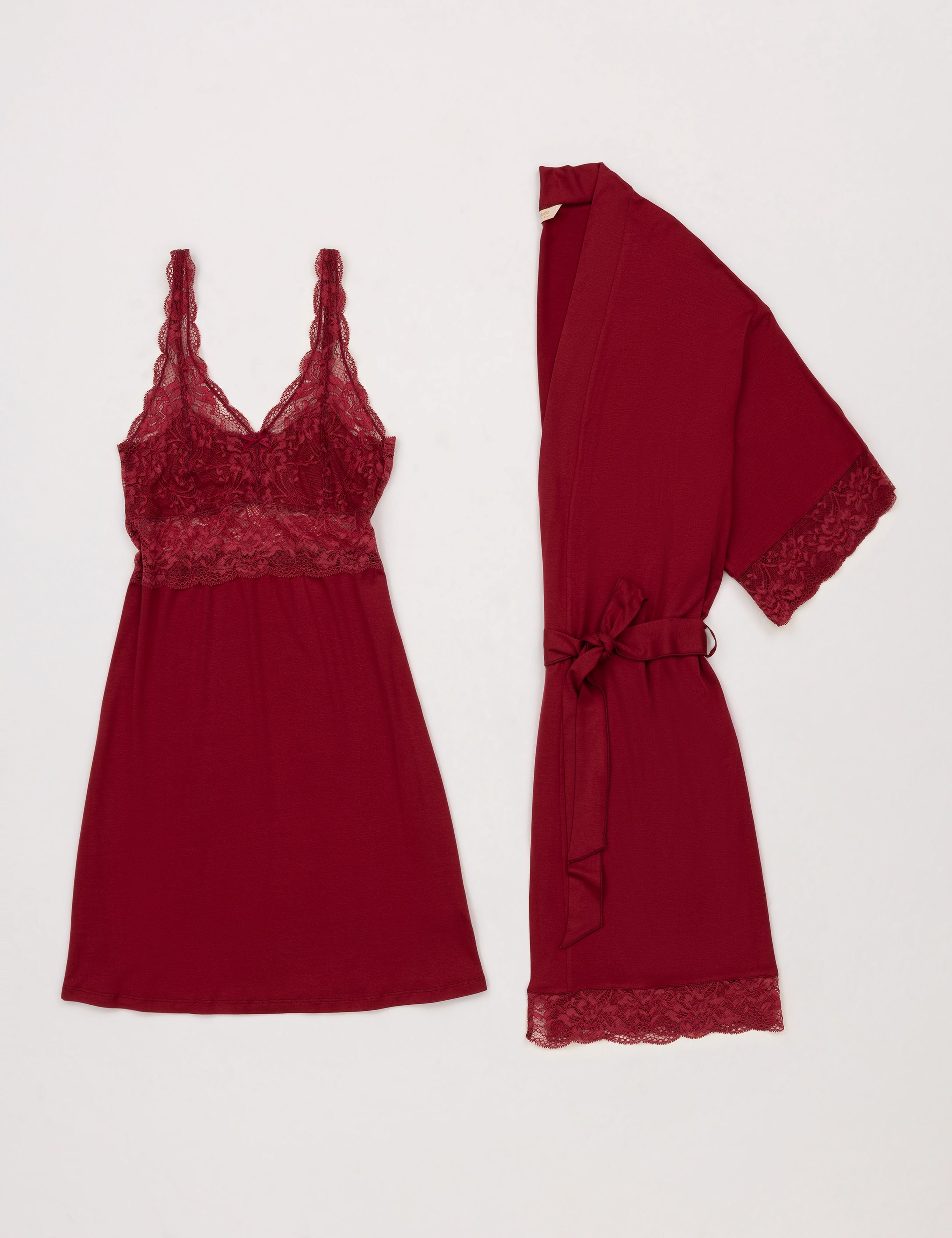 Bordo Gecelik & Sabahlık Takım