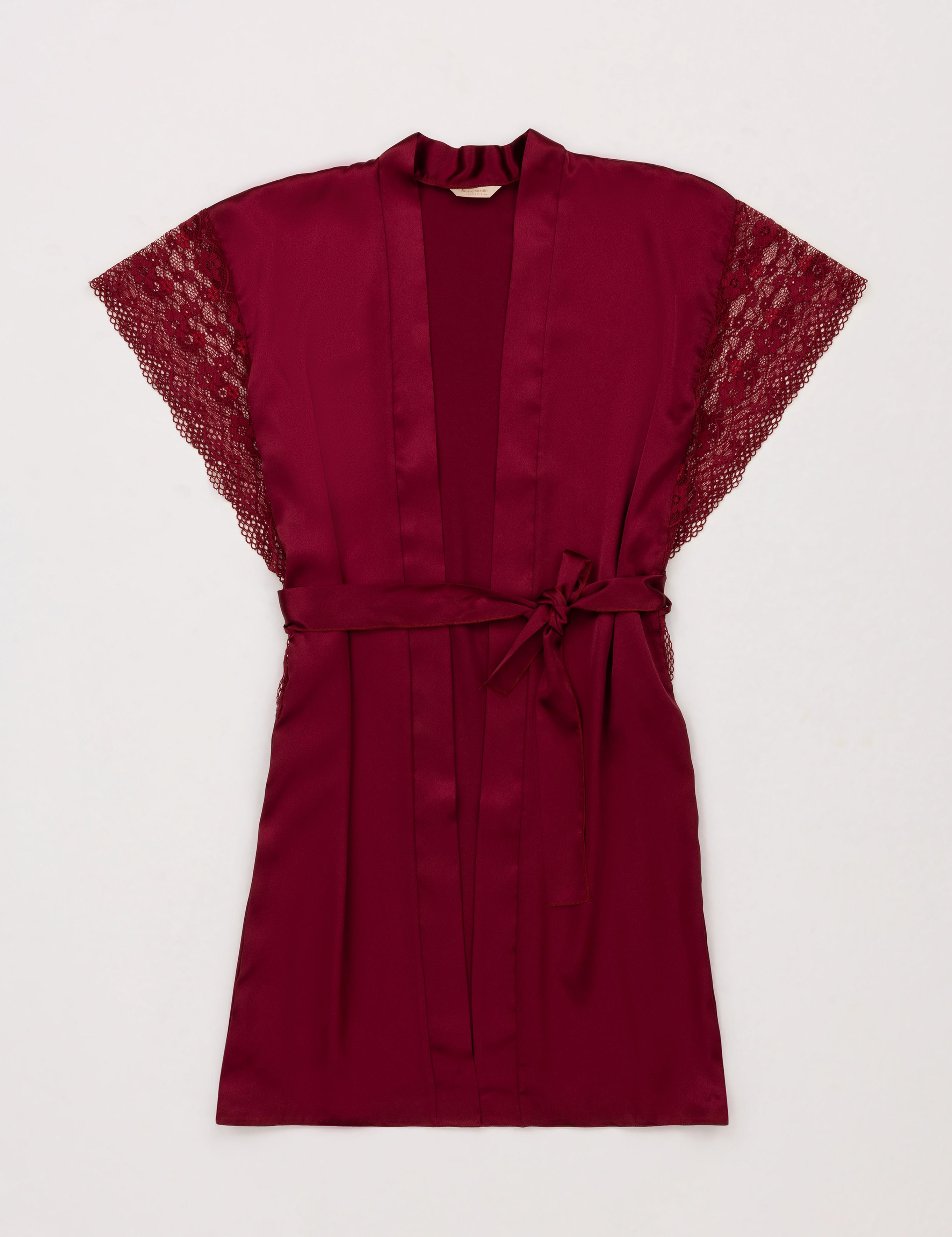 Bordo Saten Gecelik & Sabahlık Takım