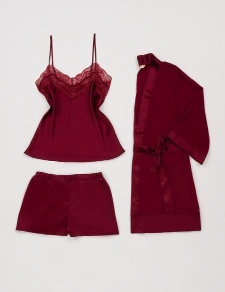 Bordo 3'lü Şort Takım - 50304008005