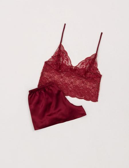 Bordo Saten 4'lü Çeyiz Seti - 50303821019