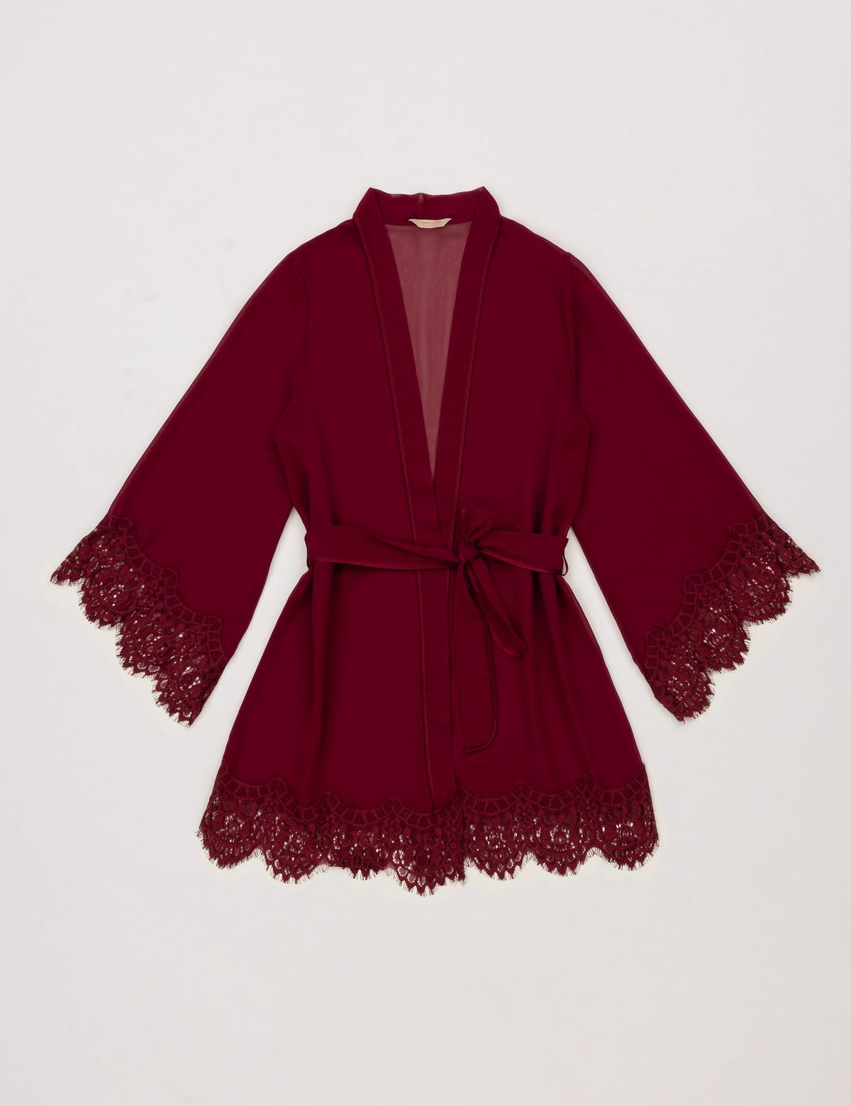 Bordo Saten 4'lü Çeyiz Seti - 50303821019