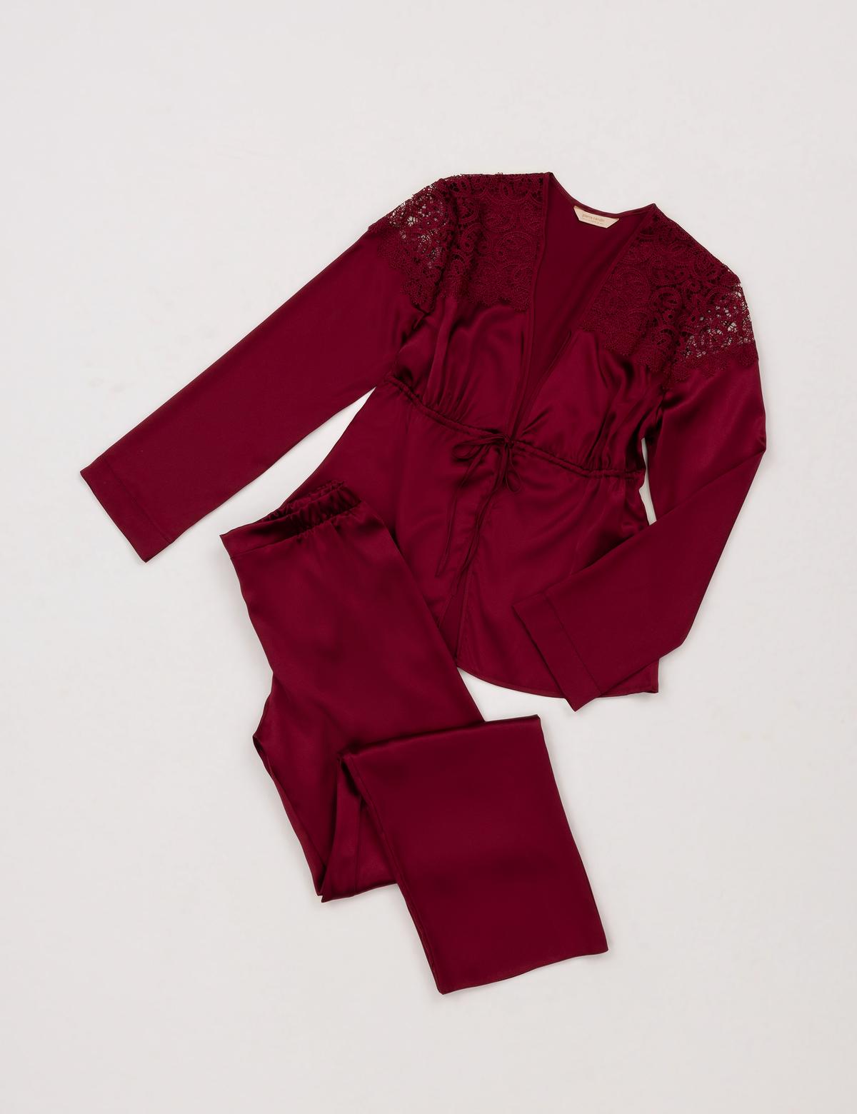 Bordo Saten 6'lı Çeyiz Seti - 50305611007