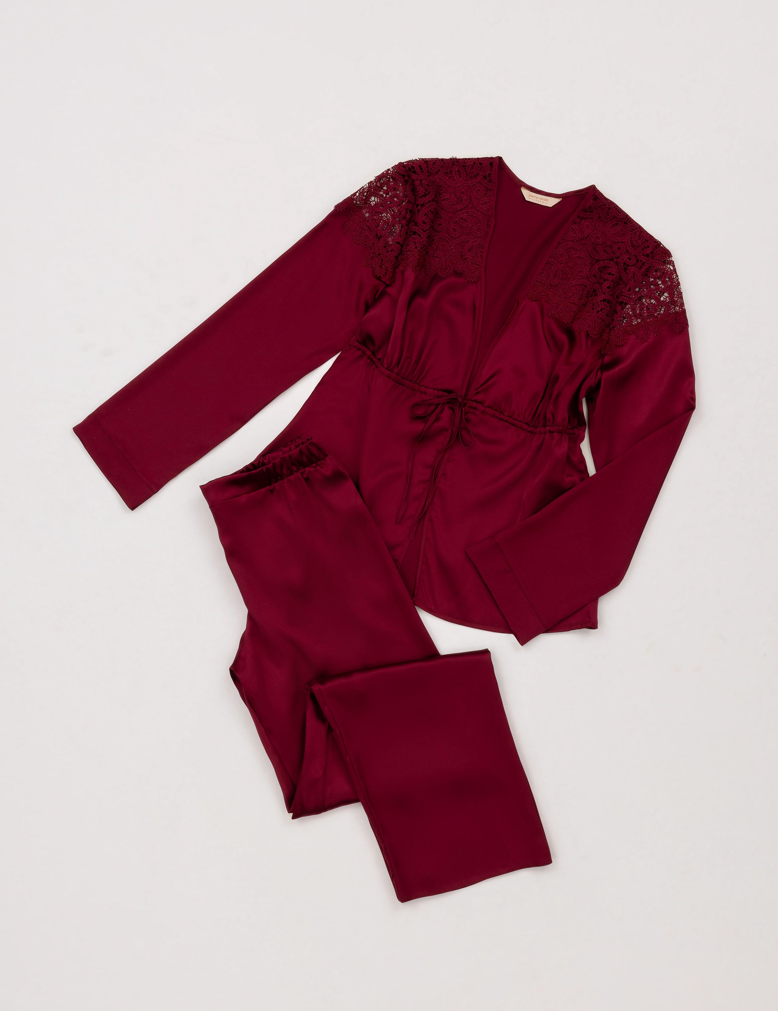 Bordo Saten 6'lı Çeyiz Seti