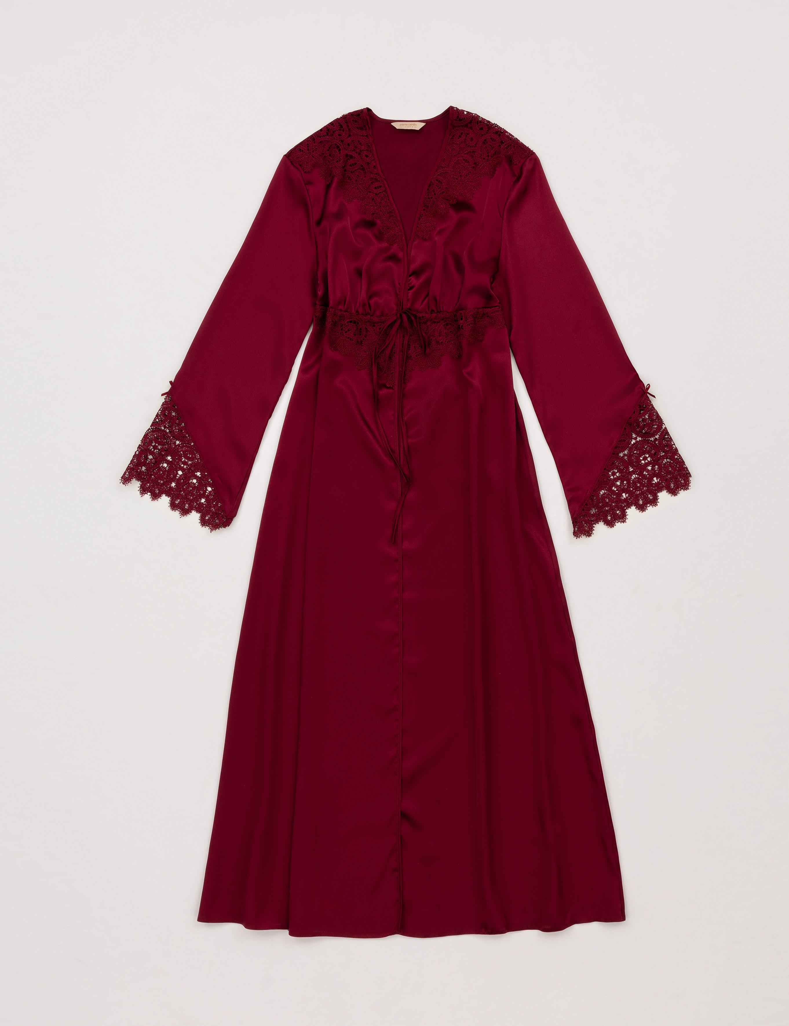 Bordo Saten 6'lı Çeyiz Seti