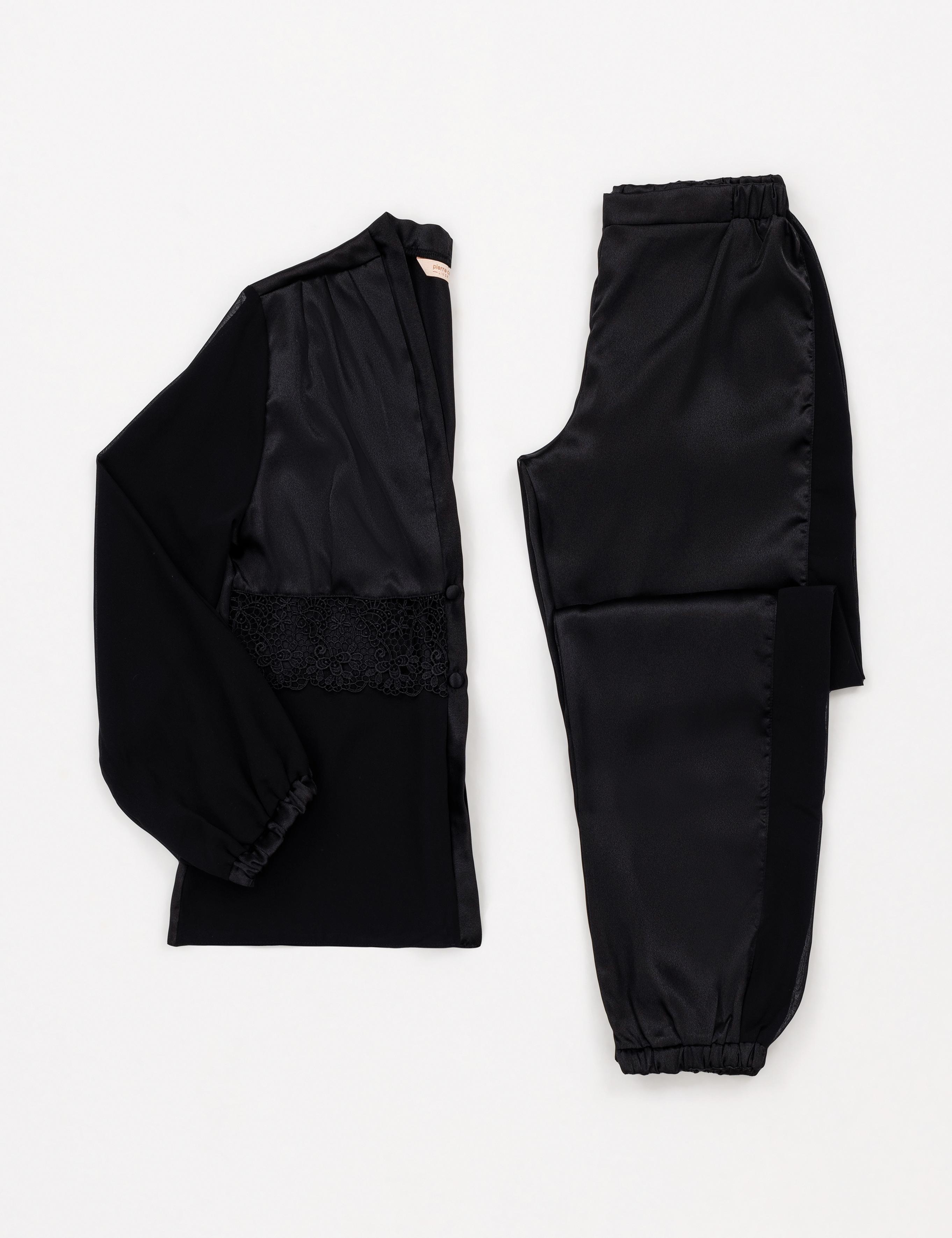 Siyah Saten 6'lı Çeyiz Seti