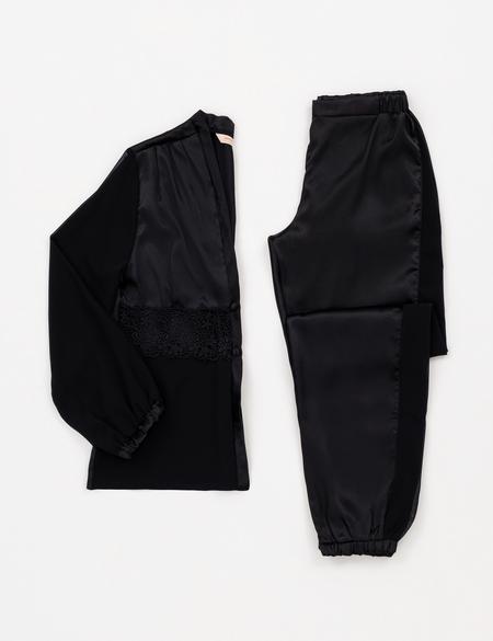 Siyah Saten 6'lı Çeyiz Seti - 50305635009