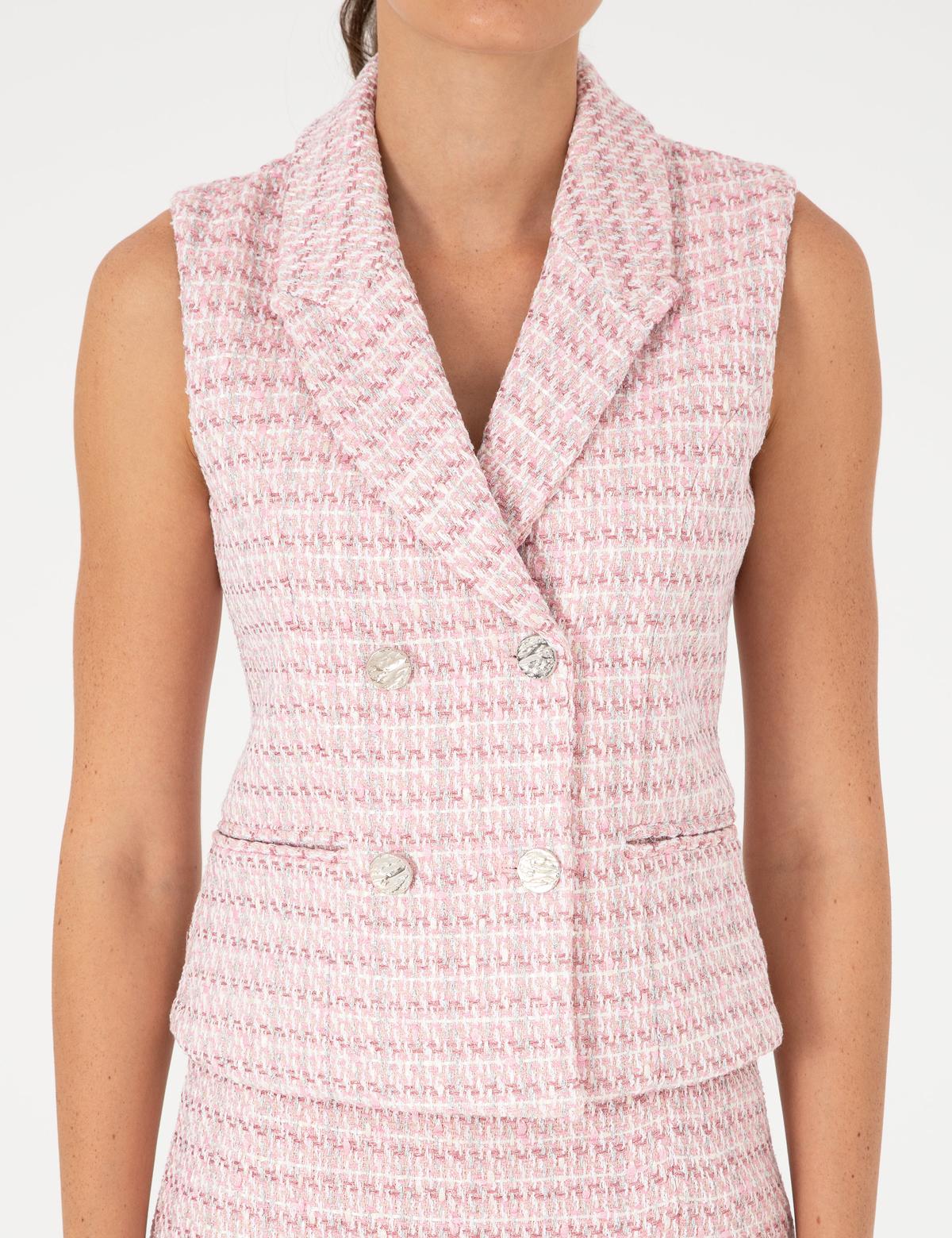 Pembe Slim Fit Yelek - 50282081024