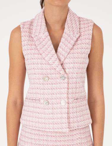 Pembe Slim Fit Yelek