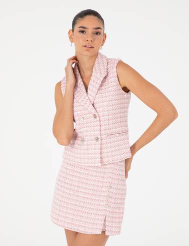 Pembe Slim Fit Yelek