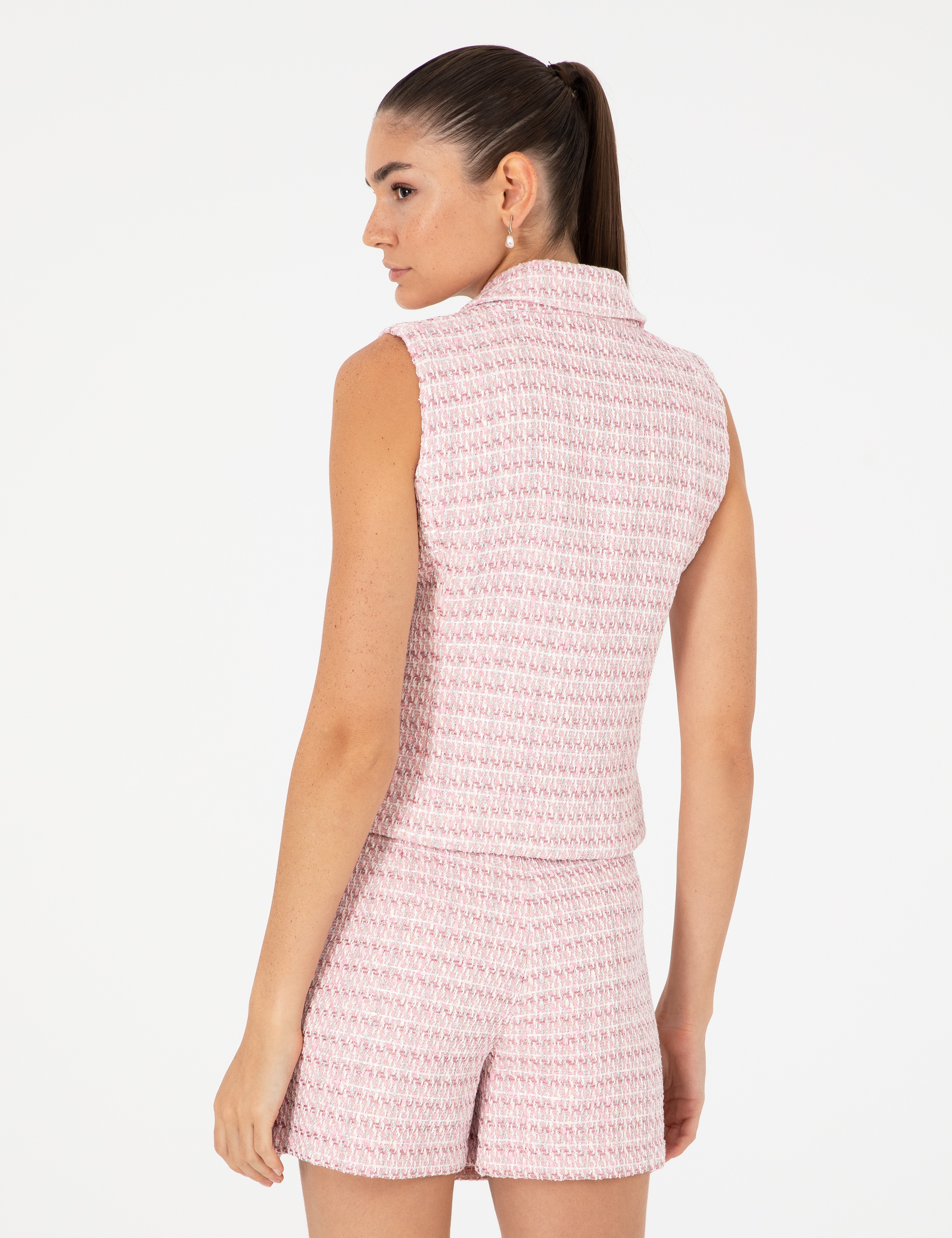 Pembe Slim Fit Yelek - Image 5