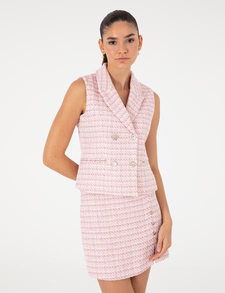 Pembe Slim Fit Yelek - 50282081024