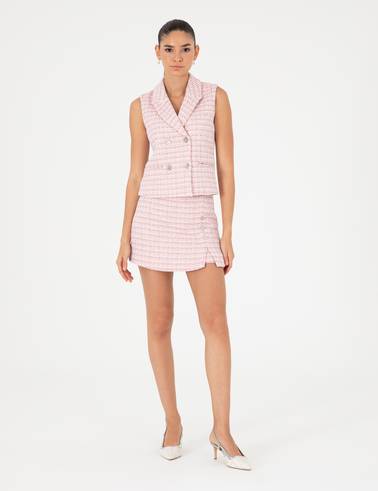 Pembe Slim Fit Yelek