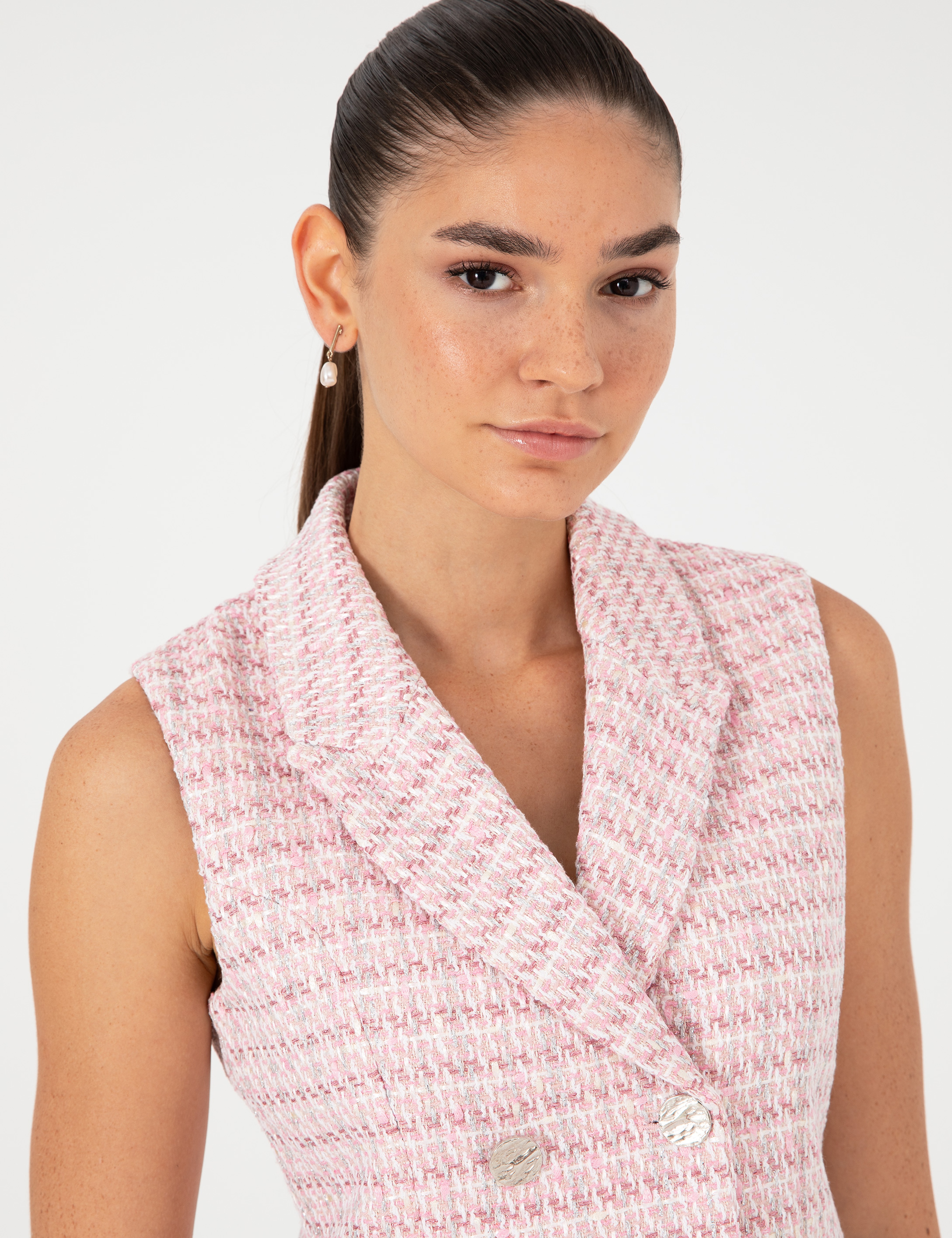 Pembe Slim Fit Yelek - Image 2