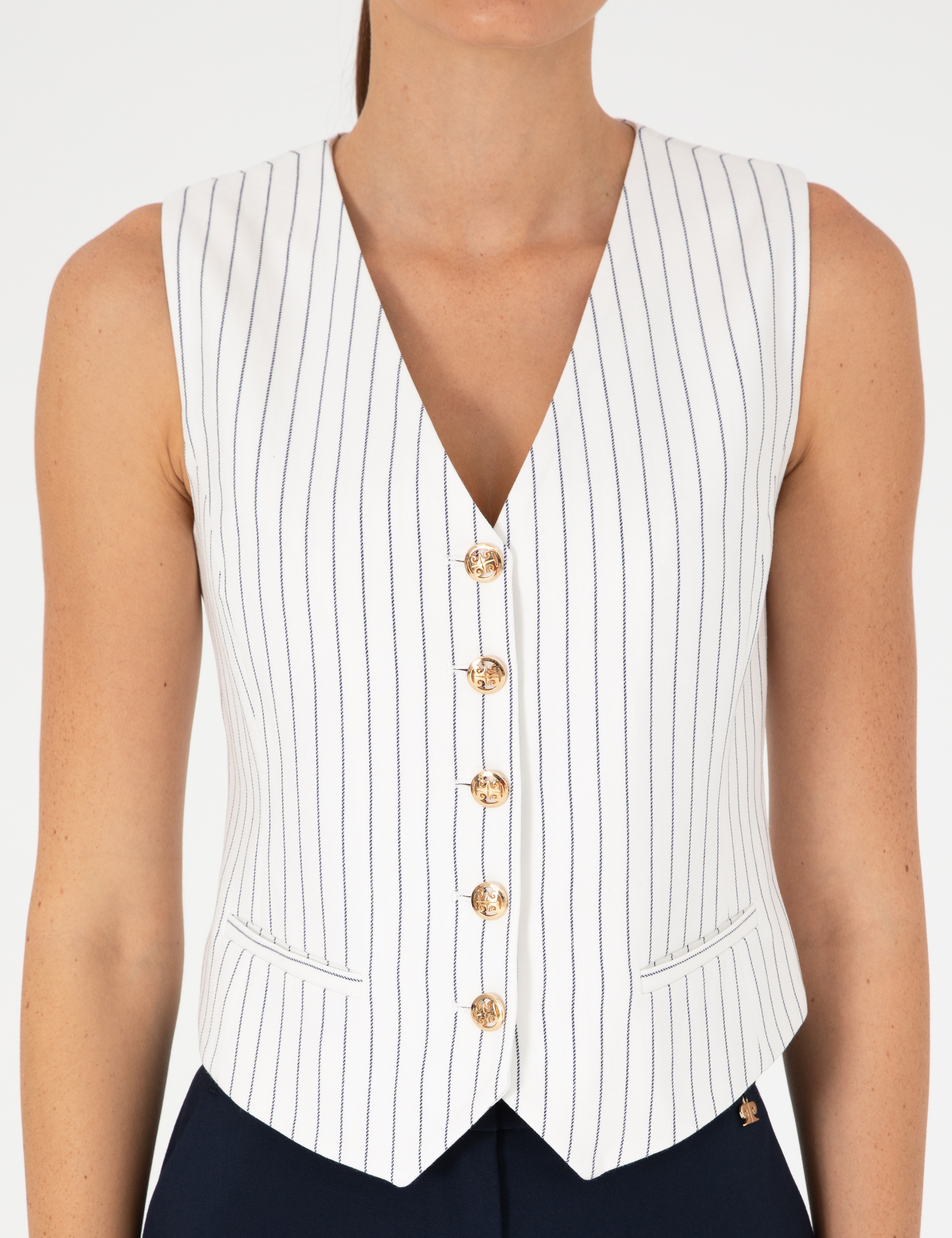 Ekru Crop Top Yelek - Image 6