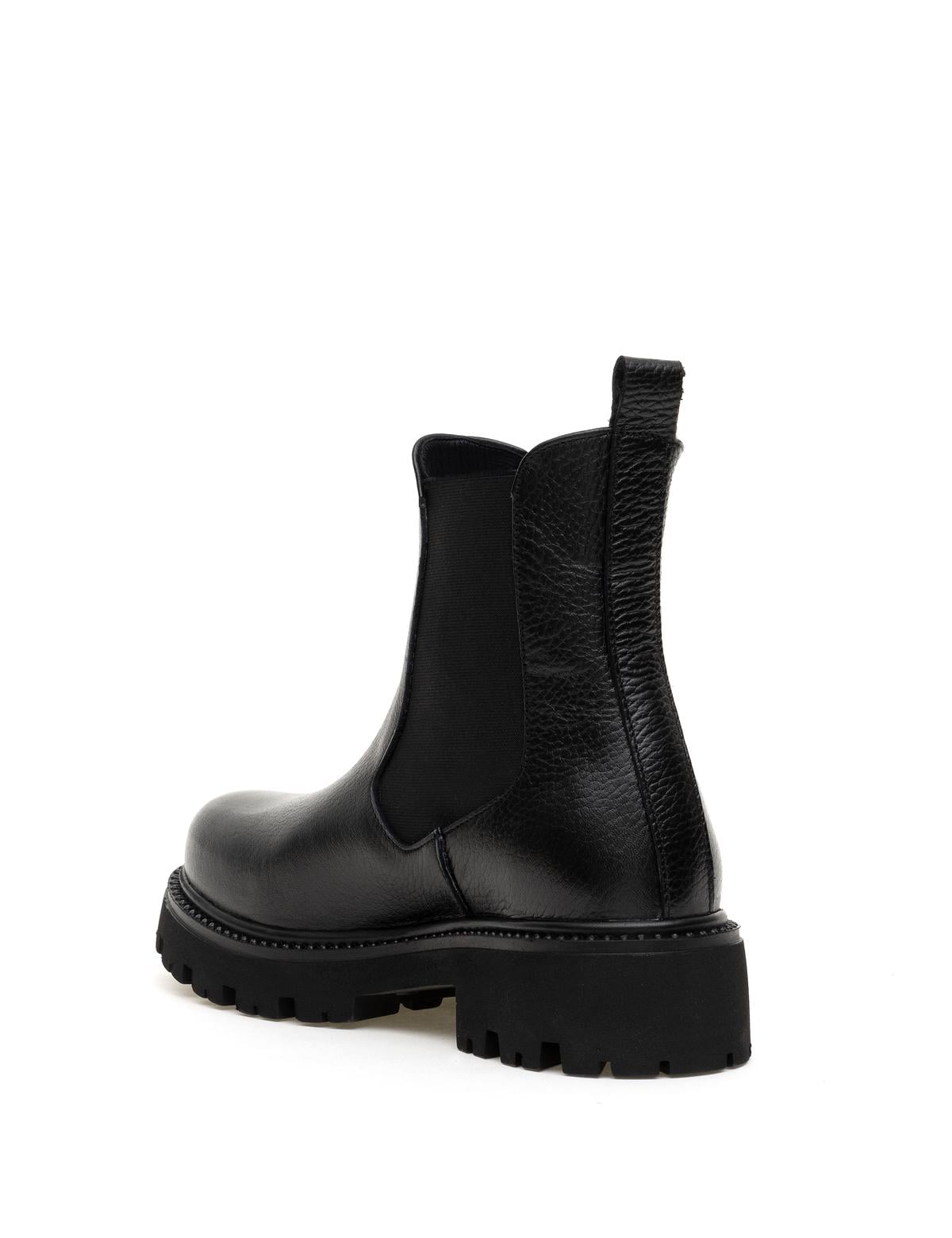 Siyah Deri Lastikli Bot - 50300071004