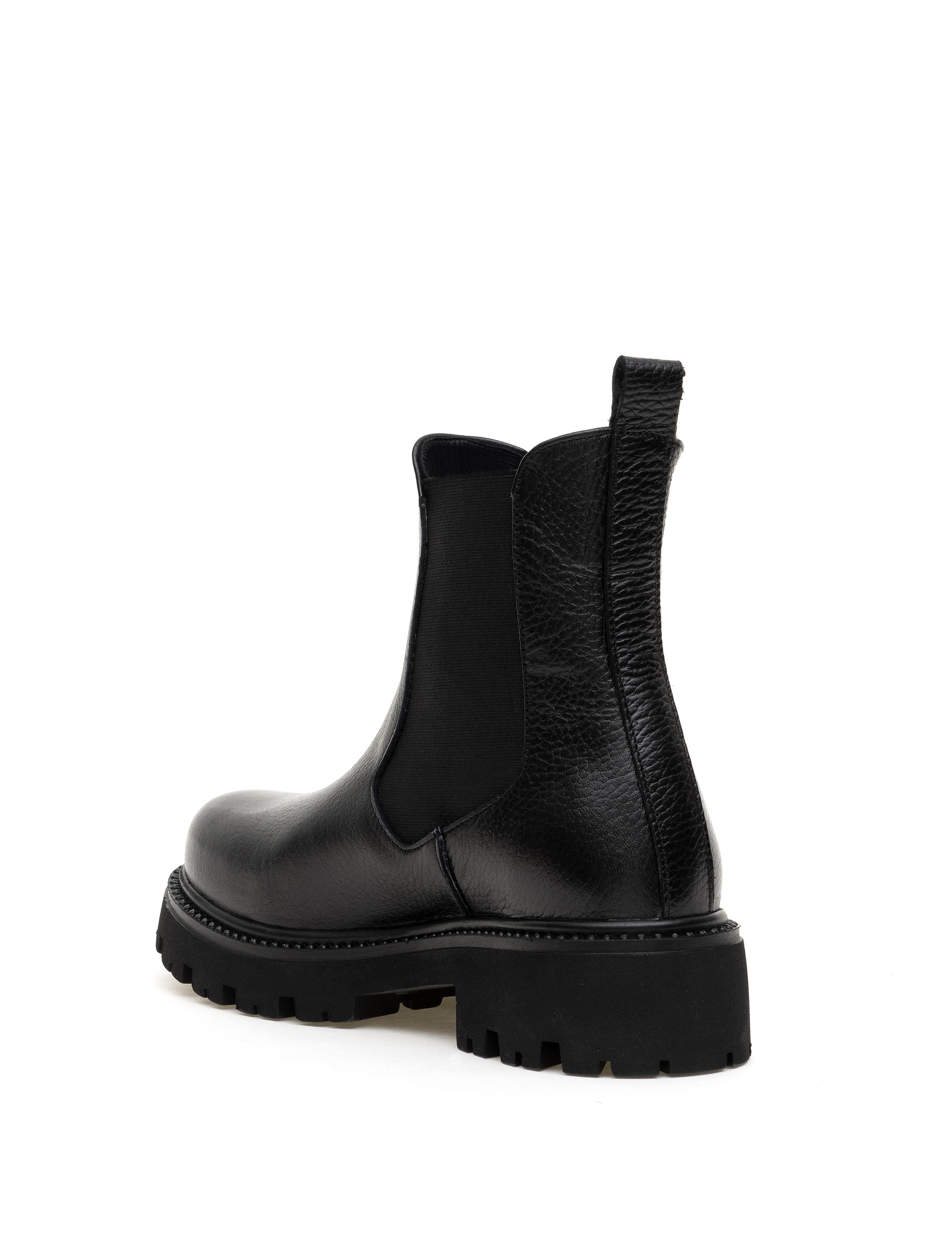 Siyah Deri Lastikli Bot