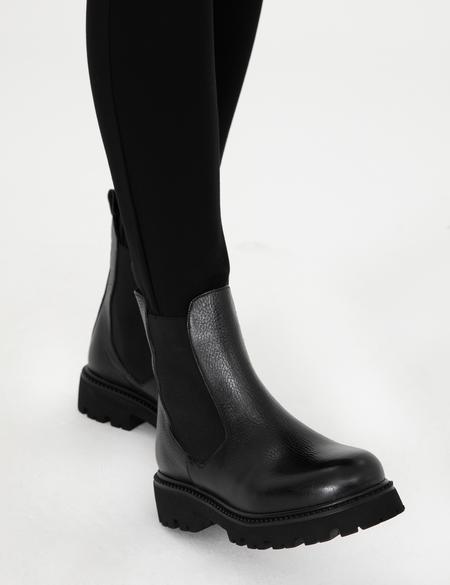 Siyah Deri Lastikli Bot - 50300071004