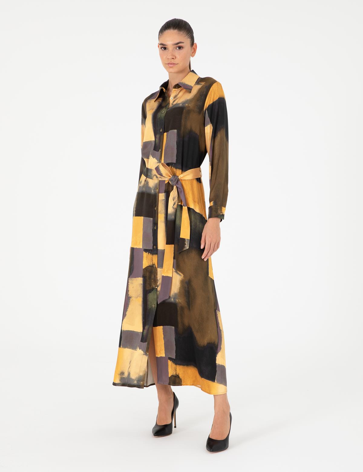 Safran Comfort Fit Dokuma Elbise