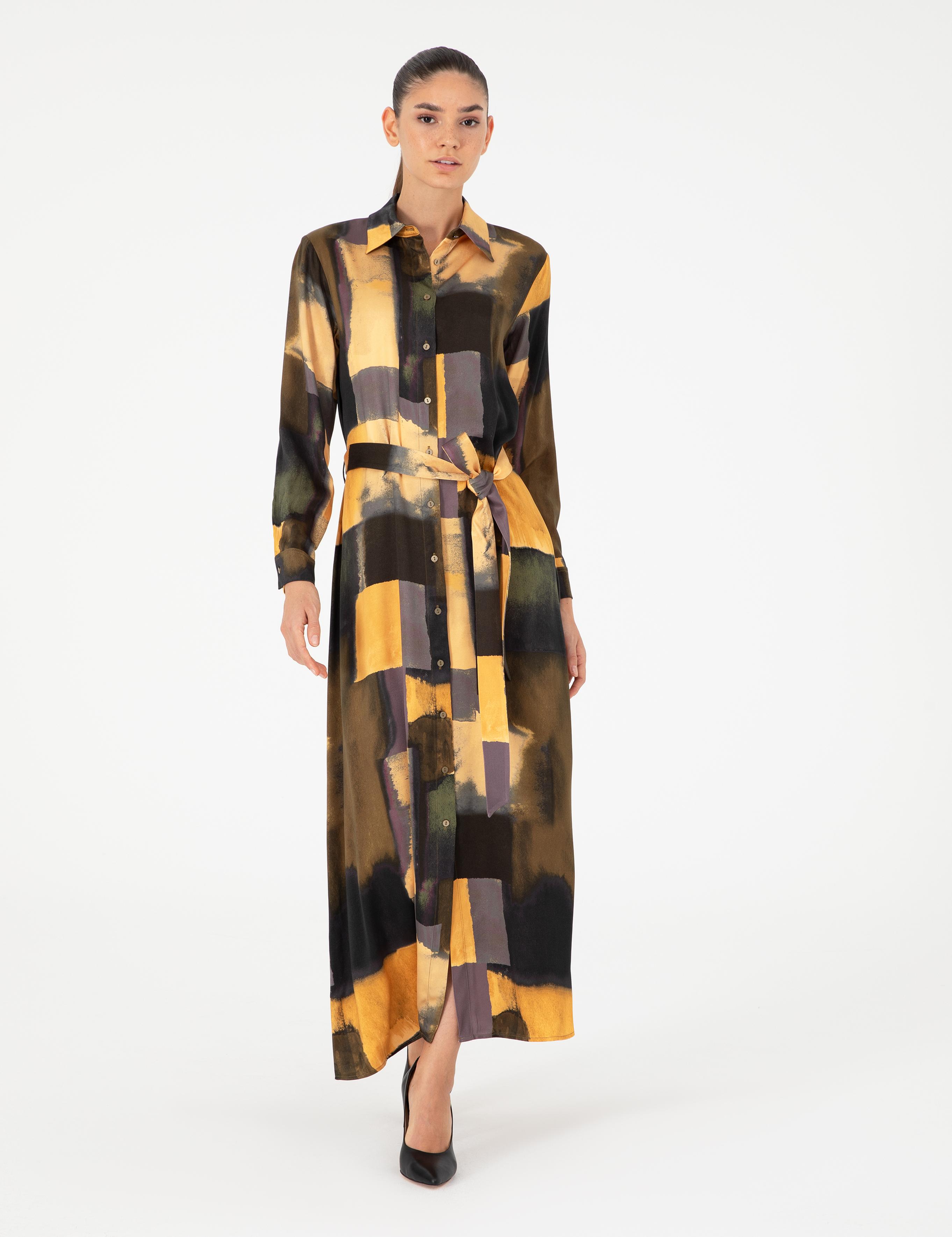 Safran Comfort Fit Dokuma Elbise