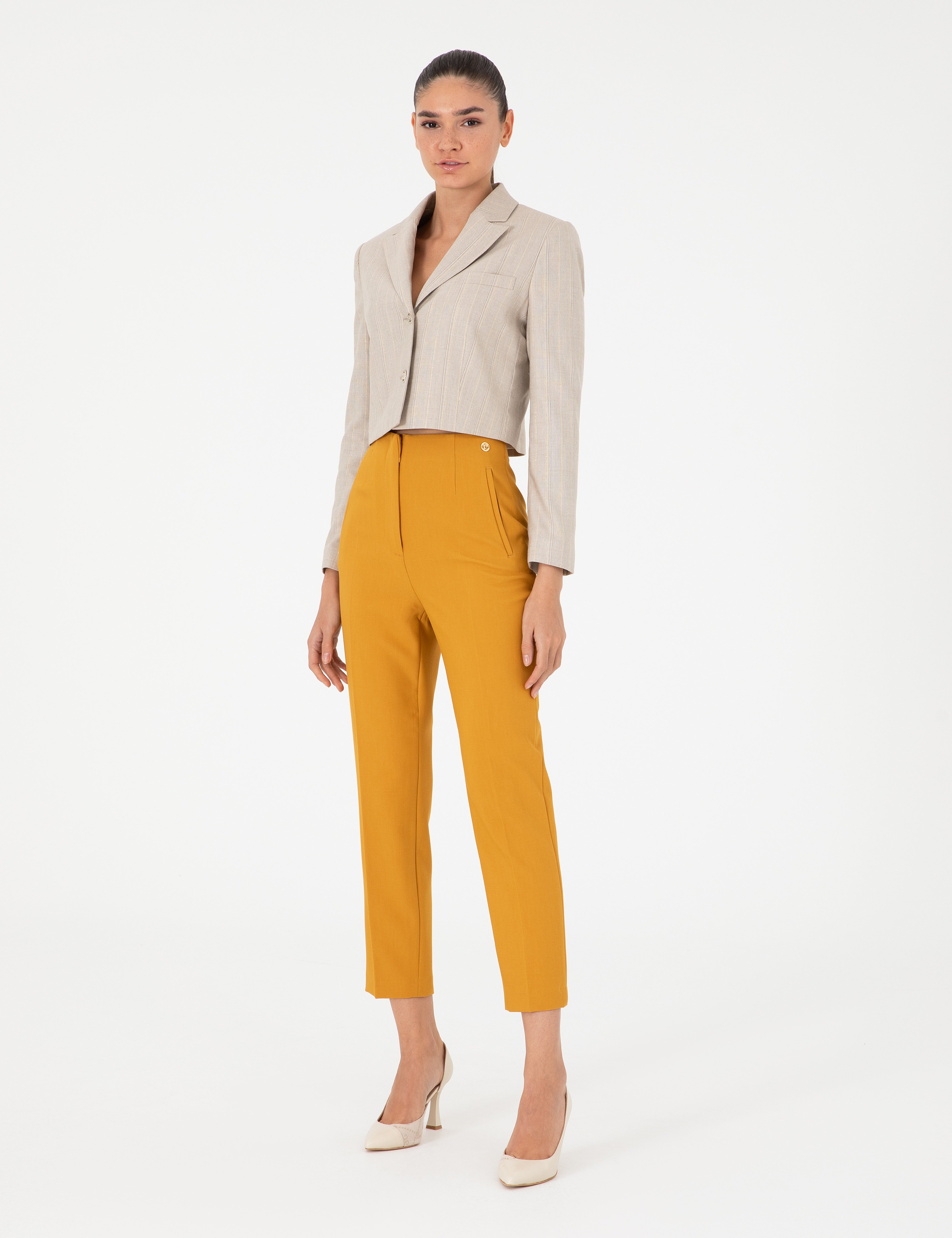 Safran Carrot Fit Kumaş Pantolon - Image 1