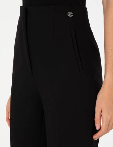 Siyah Carrot Fit Kumaş Pantolon