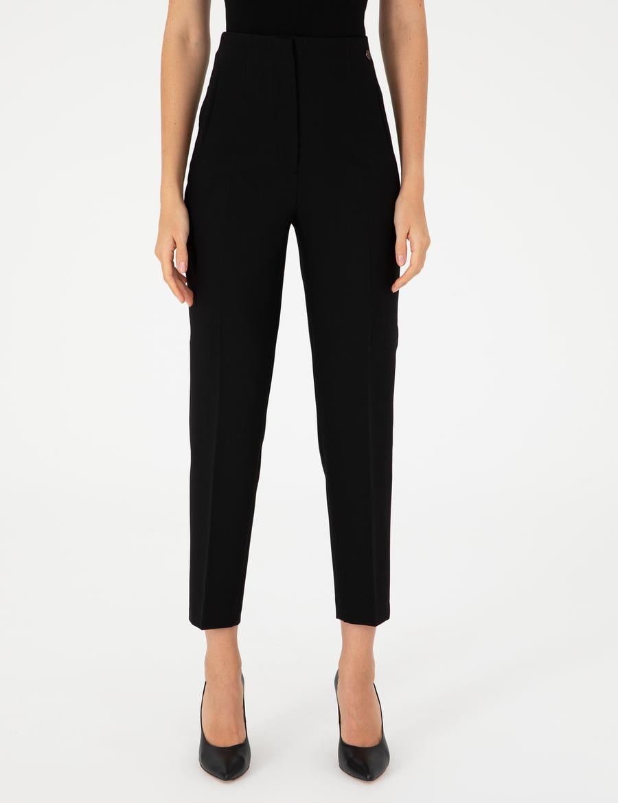 Siyah Carrot Fit Kumaş Pantolon