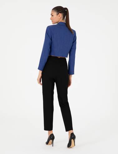 Siyah Carrot Fit Kumaş Pantolon